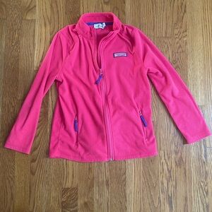 Girls vineyard vines medium pink fleece jacket